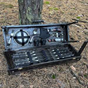 Набір шампурів у дерев'яному кейсі з 43 предметів