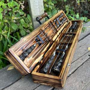 Набір шампурів у дерев'яному кейсі з 6 предметів