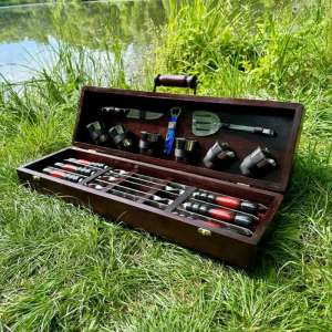 Набір шампурів у дерев'яному кейсі з 15 предметів